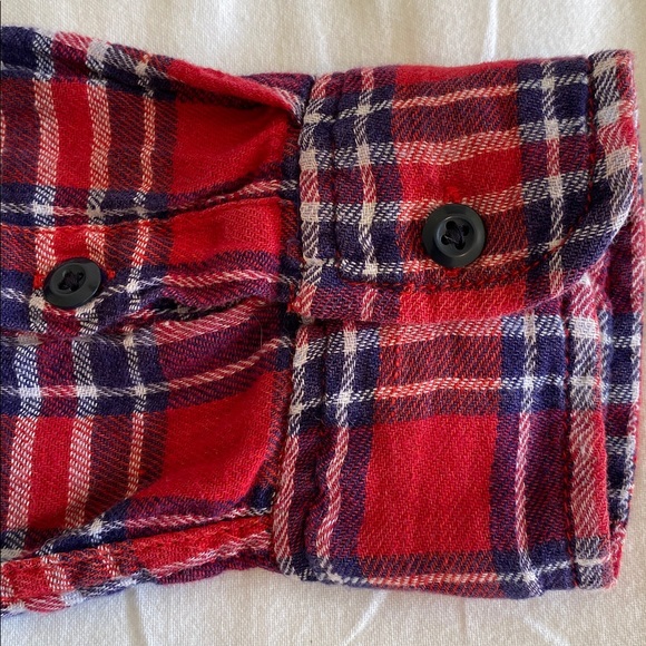 Ralph Lauren RL Utility linen cotton blend plaid shirt button front tunic hem M - Picture 9 of 12